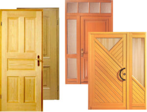 деревянных дверях